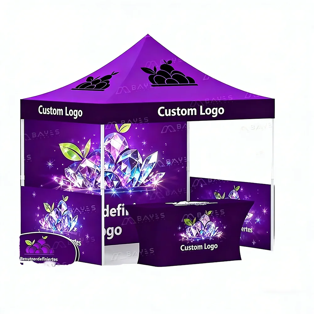 CustomizableHeavy Duty Commercial Pop up Canopy 3x3m Customizable Booth Windproof UV Resistant Exhibition Tent Advertising for P