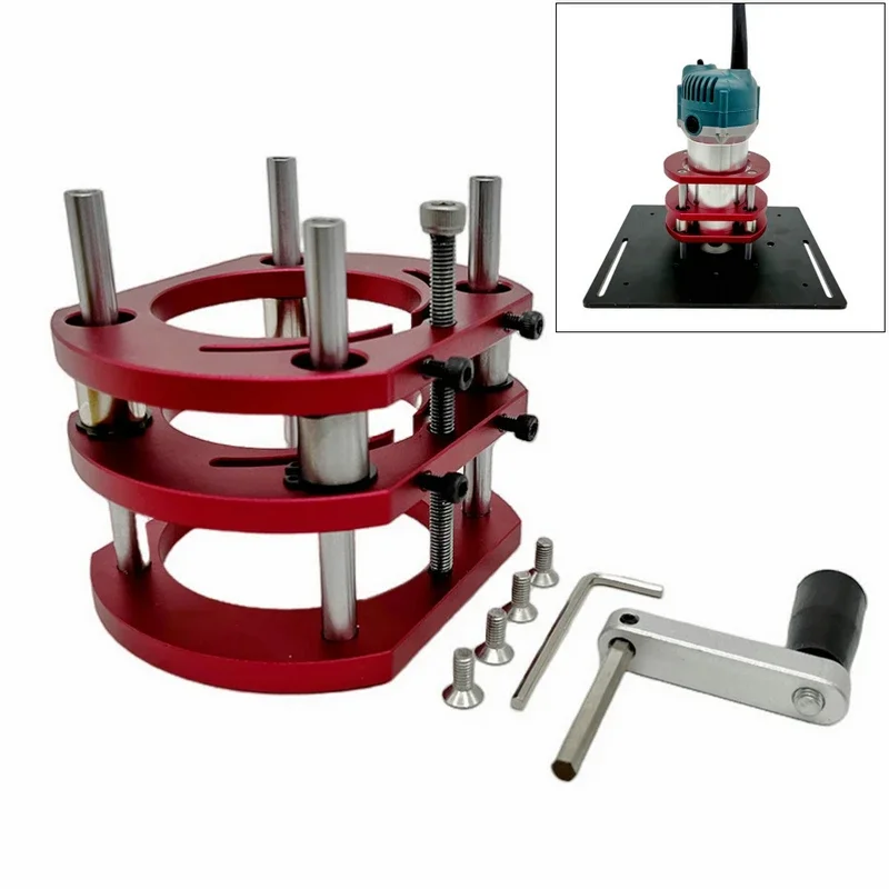 

Router Lift For 65MM Diameter Motors Router Table Wood Milling Liftable Plunge Base For Trimmer Engraving Machine DIY Tools