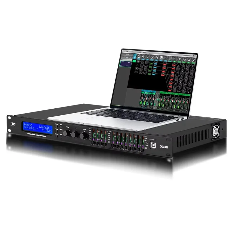 FIR AES 96kHz Speaker Processor 4 in 8 Out Speaker Management DSP Professional Audio System Processor Delay Limit Software
