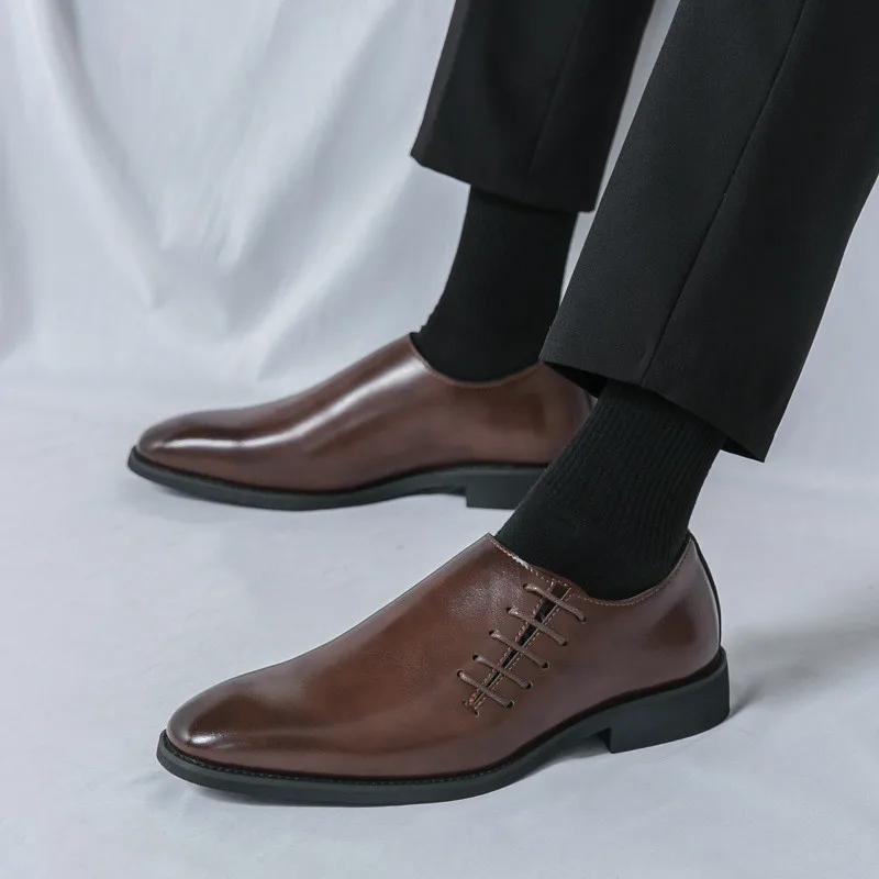 

Модные мужские кожаные модельные туфли, мужские деловые мужские туфли, повседневные деловые туфли с острым носком, роскошные дизайнерские туфли для вечеринок для мужчин