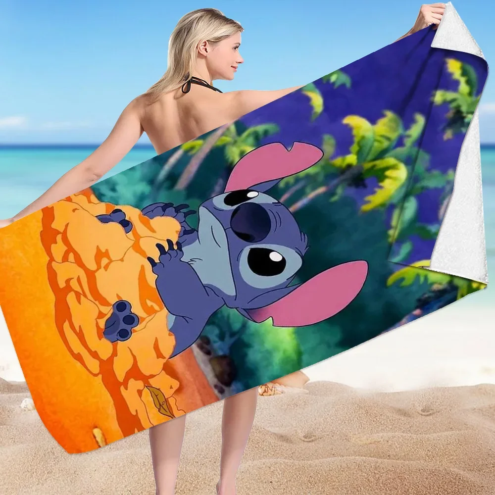 

MINISO Stitch Animation Beach Towel Microfiber Double-sided Velvet Bath Towel Variety Square Towel Beach Towel