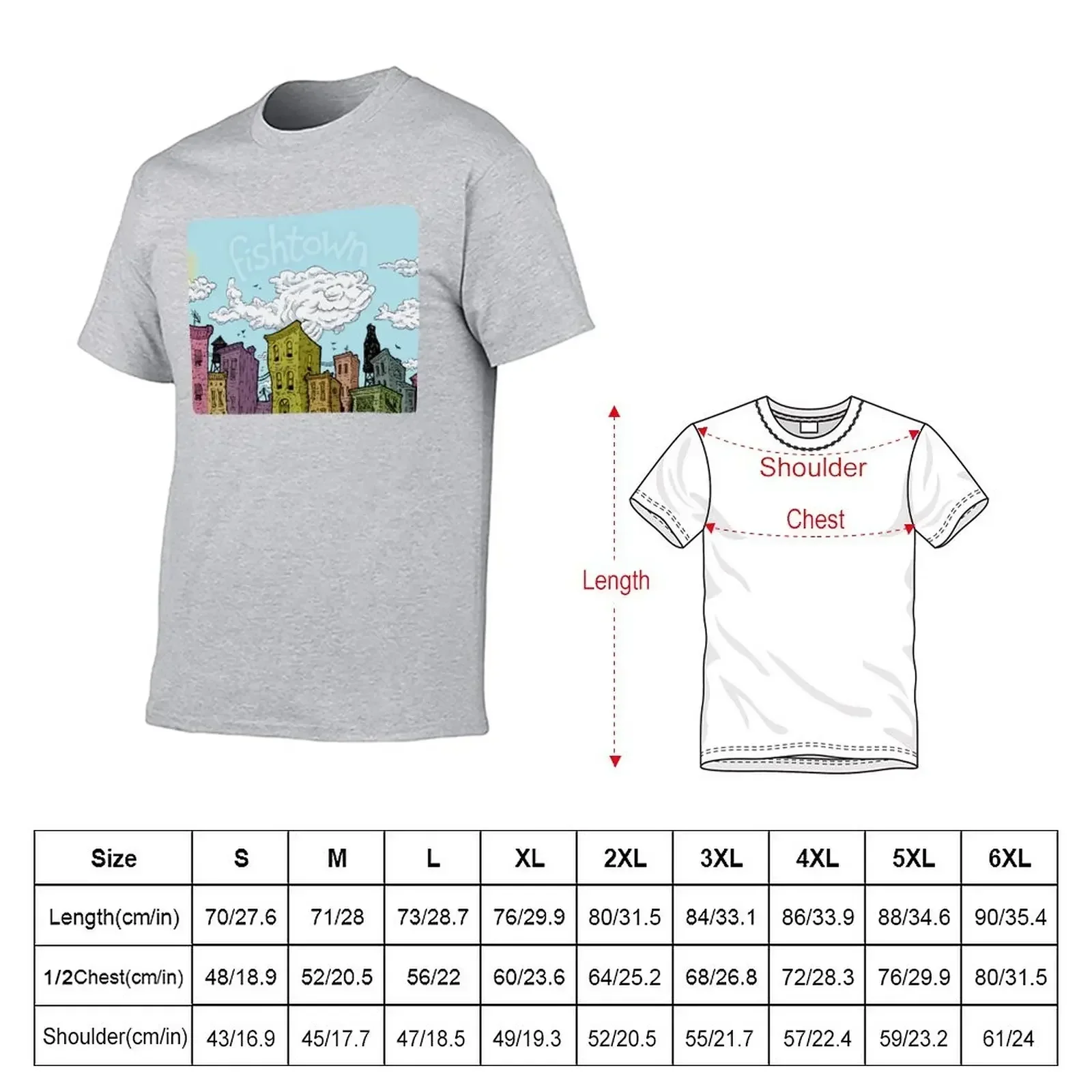 Fishtown Afternoon T-Shirt anime t shirts vintage graphic tee anime clothes rapper graphic tees mens white t shirts