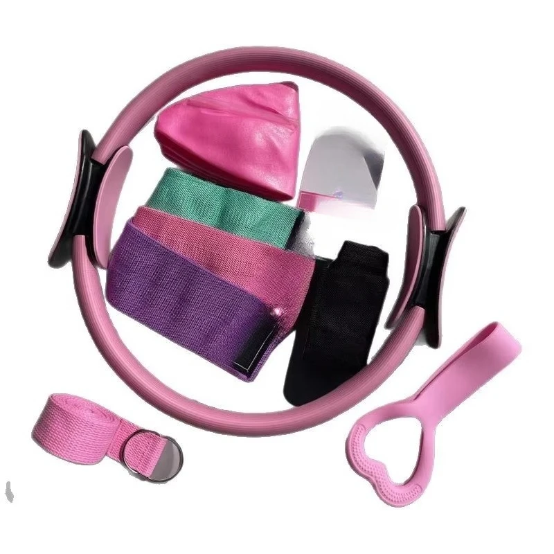 

8-Piece Accessories for Home Yoga Workouts Crossover Fitness Equipment Resistance Band Ring