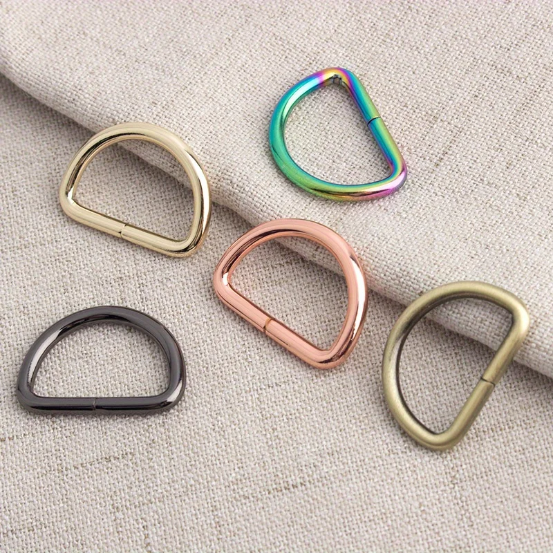 10PCS Bag metal D-ring buckle Bag strap adjustment buckle DIY hardware sewing accessories D-ring handbag webbing hook connector