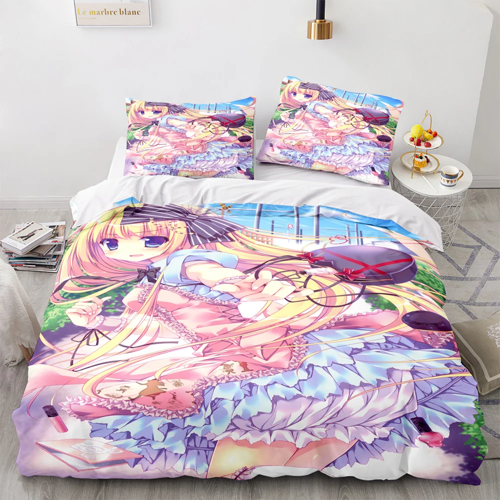 

Anime Kawaii Sexy Girl Bedding Set Boys Girls Twin Queen Size Duvet Cover Pillowcase Bed Kids Adult Fashion Home Textileextile