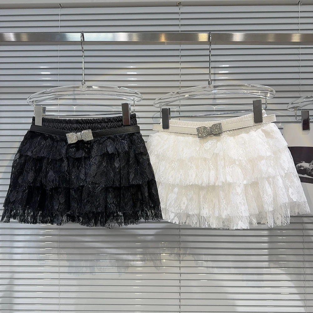 

Sweet Knot Diamond Waist Belt Multi-Layer Lace ort Skirt Cake Skirt f Body Skirt Trendy Autumn New Arrival