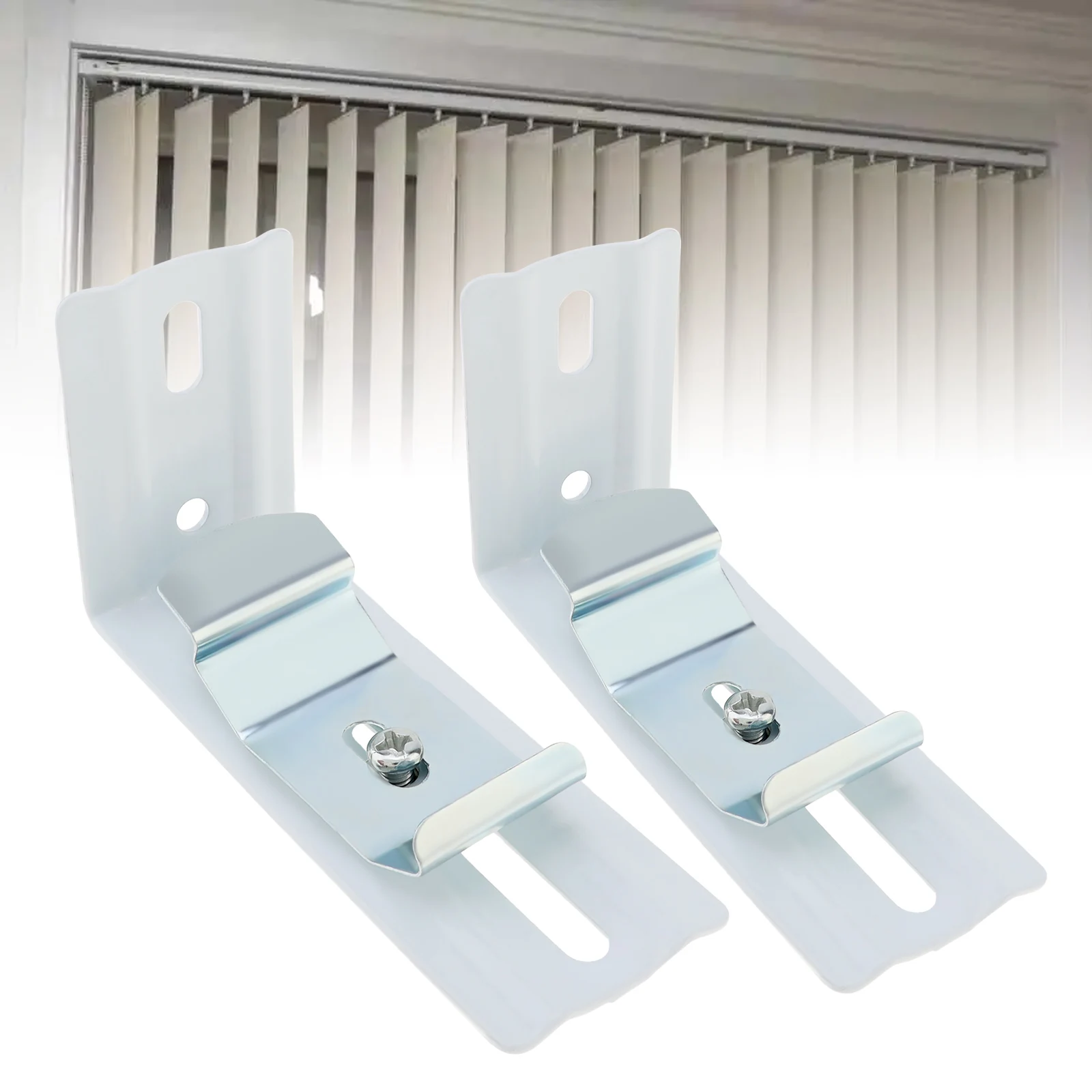 Installation Code 2pcs 3 Inch Metal Roller Shutter Pull Cord Curtain Chain L Shaped Bracket for Vertical Blinds Window  Hardware