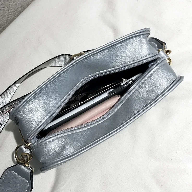 New Fashion Women\'s Bag Crossbody Bags For Women 2022 Female Broadband Messenger Bag Joker Small Square Bag Simple Trend Purse