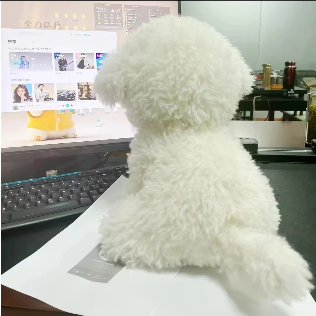 Cute Simulation Curly Dog Bichon Dog Plush Toy Kawaii Real Life Plush Toys Girl Birthday Girlfriend Gift Accessories