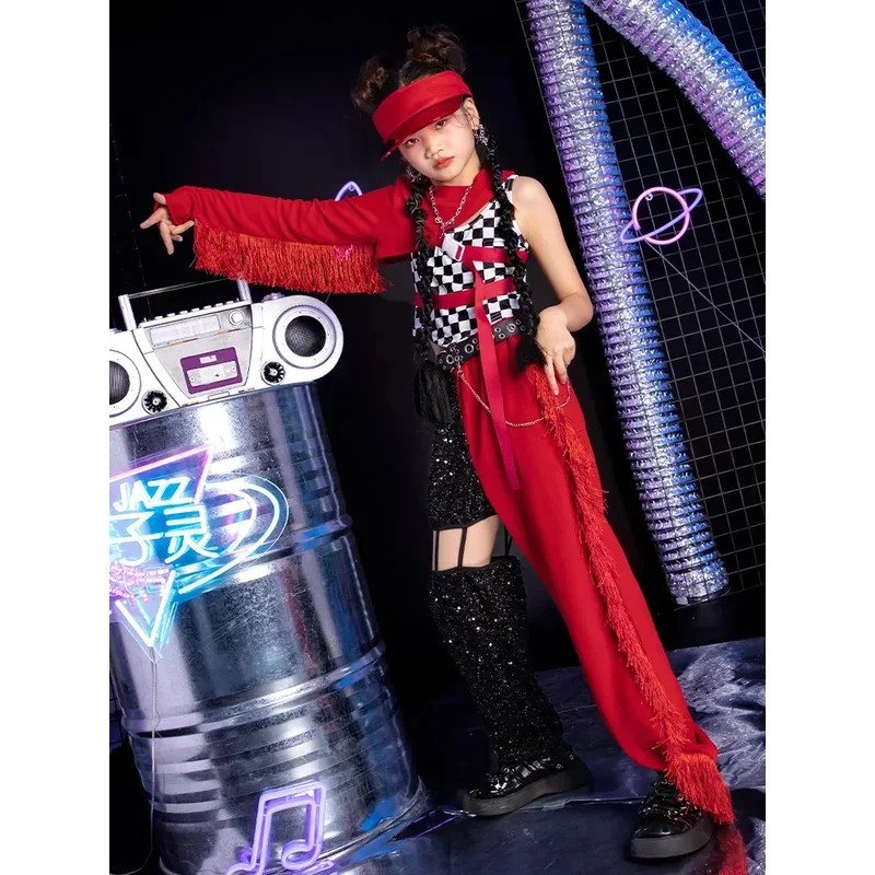 QQ 123 مجموعة شارع رائعة وسيم للأطفال فستان بناتي عصري لرقص الجاز الهيب هوب للأطفال Aut