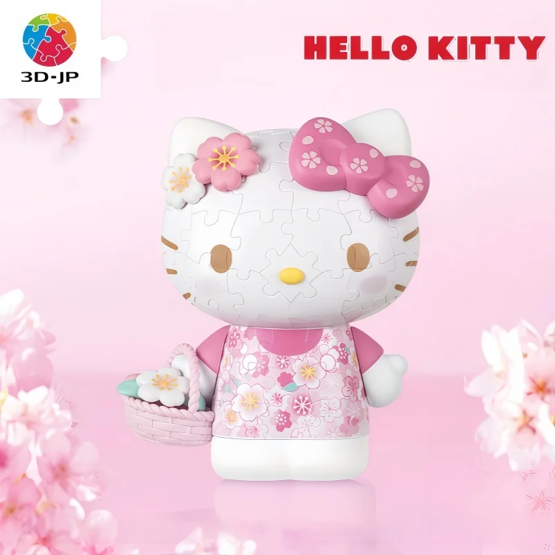 Sanrio Hello Kitty Assembling Building Blocks Kawaii Anime Toy Cartoon Model Desktop Collection Ornament Children's Holiday Gift