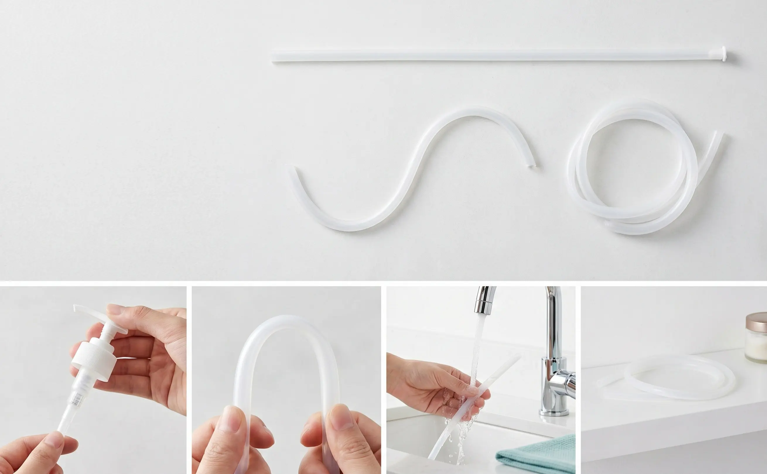 4Pcs Silicone Tubing Hose for Water Dispenser Water Pump Hose Soft Bendable Replacement Pipe for Home Use Kitchen & Dining