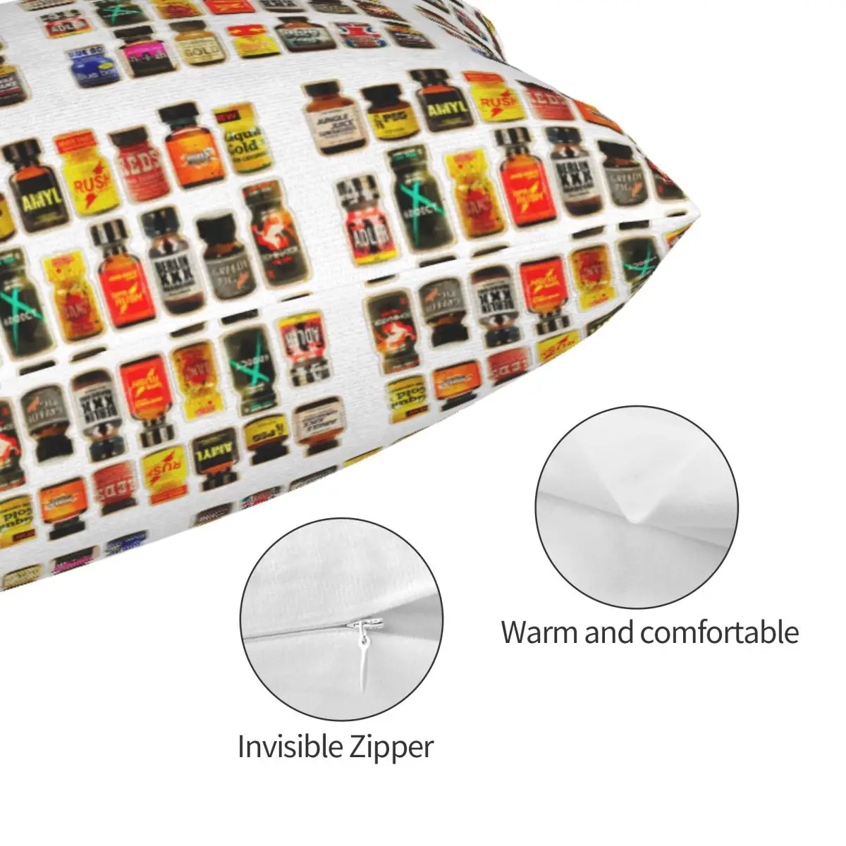 Poppers Bottles Gay Rush Jungle Juice Amyl Inhaler Rectangle Pillowcase Cushion Cover Decorative Bedroom Bed Home Throw Pillow view 3