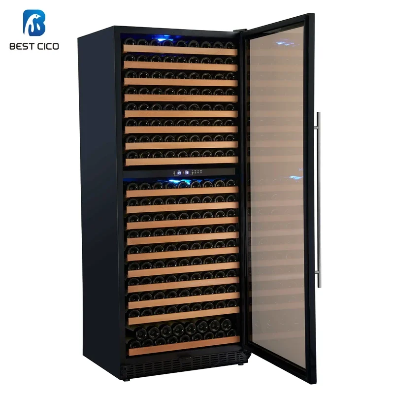 Big Size Dual Zone Wood Shelves Wine Storage Refrigerator Fridge 323 Bottles