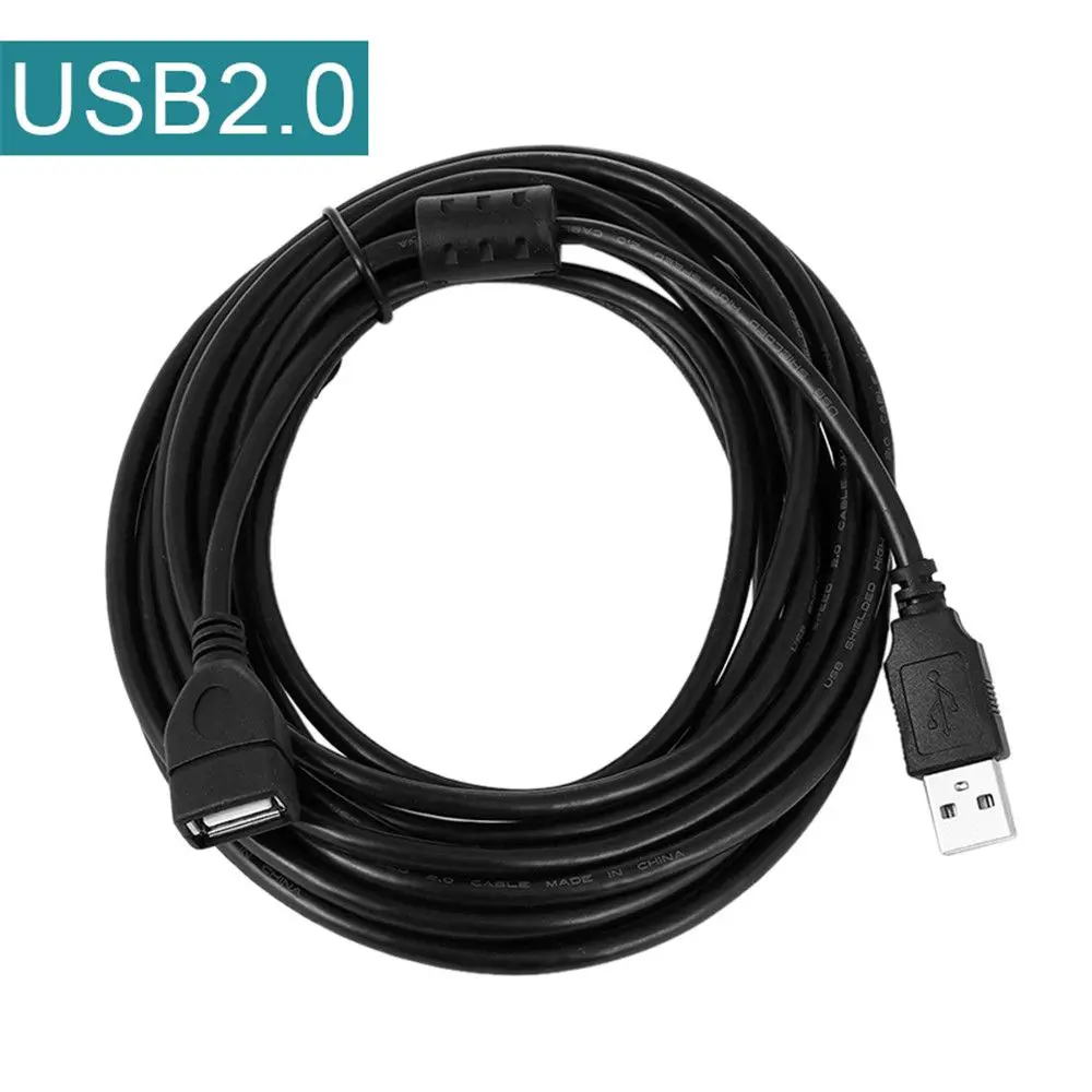 New 0.6/1/1.5/3/5M USB 2.0 A Male to A Female Data Sync Charger Extension Cable Cord Black Data Cables For Laptop PC Keyboard