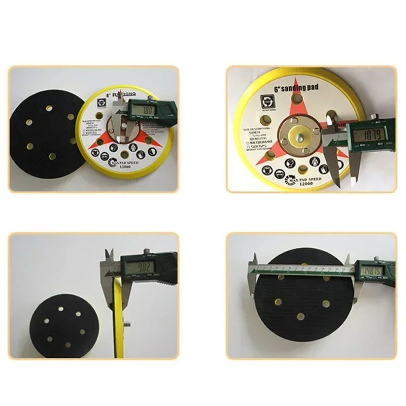 Imagem -06 - Polegada 150 mm Roda de Polimento Lixa Almofada Lixadeira Almofada de Apoio Gancho e Laço Placa Moedor Ferramentas Elétricas Acessórios 6