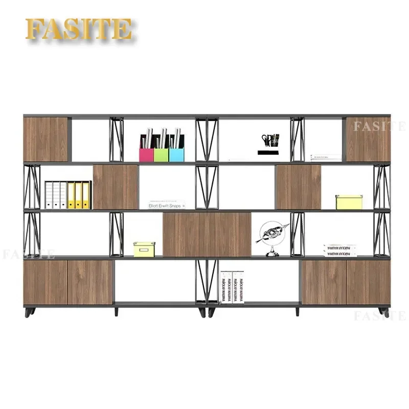 For Office Iron File Cabinet Storage Data Bookshelf Partition Shelf Furniture Durable Metal Organizer