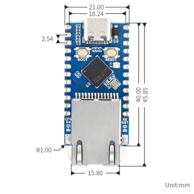 RP2040-ETH لوحة تطوير صغيرة RP2040 وحدة منفذ إيثرنت لوحدة التحكم الدقيقة Raspberry Pi سهلة الاستخدام-N36R