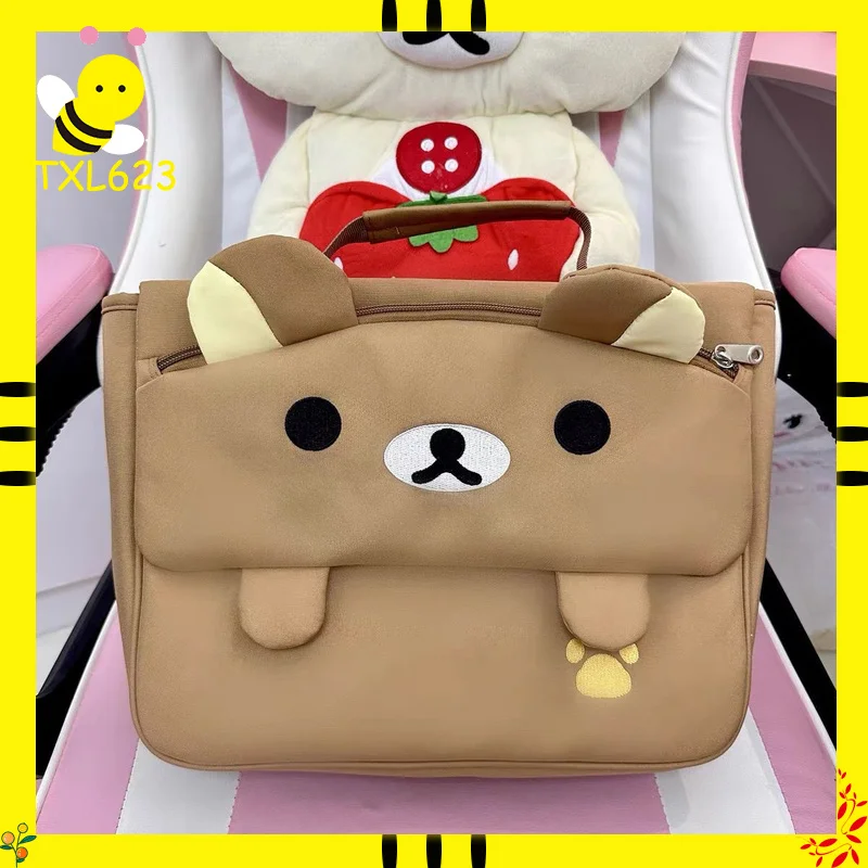 

Рюкзак Rilakkumas с героями мультфильмов для детей, милый холщовый рюкзак Kawaii, большая вместимость, стильная школьная сумка для девочек и мальчиков, подарок