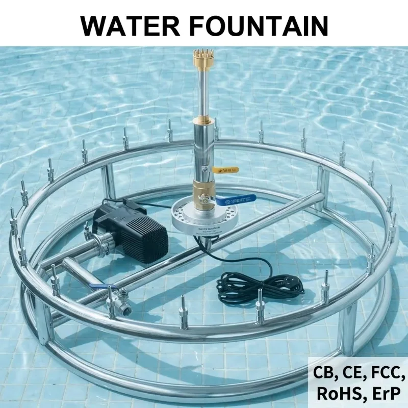 Circular Stainless Steel Water Feature Frame Multi Directional Jet Nozzle Outdoor Garden Pond Structural Assembly Central