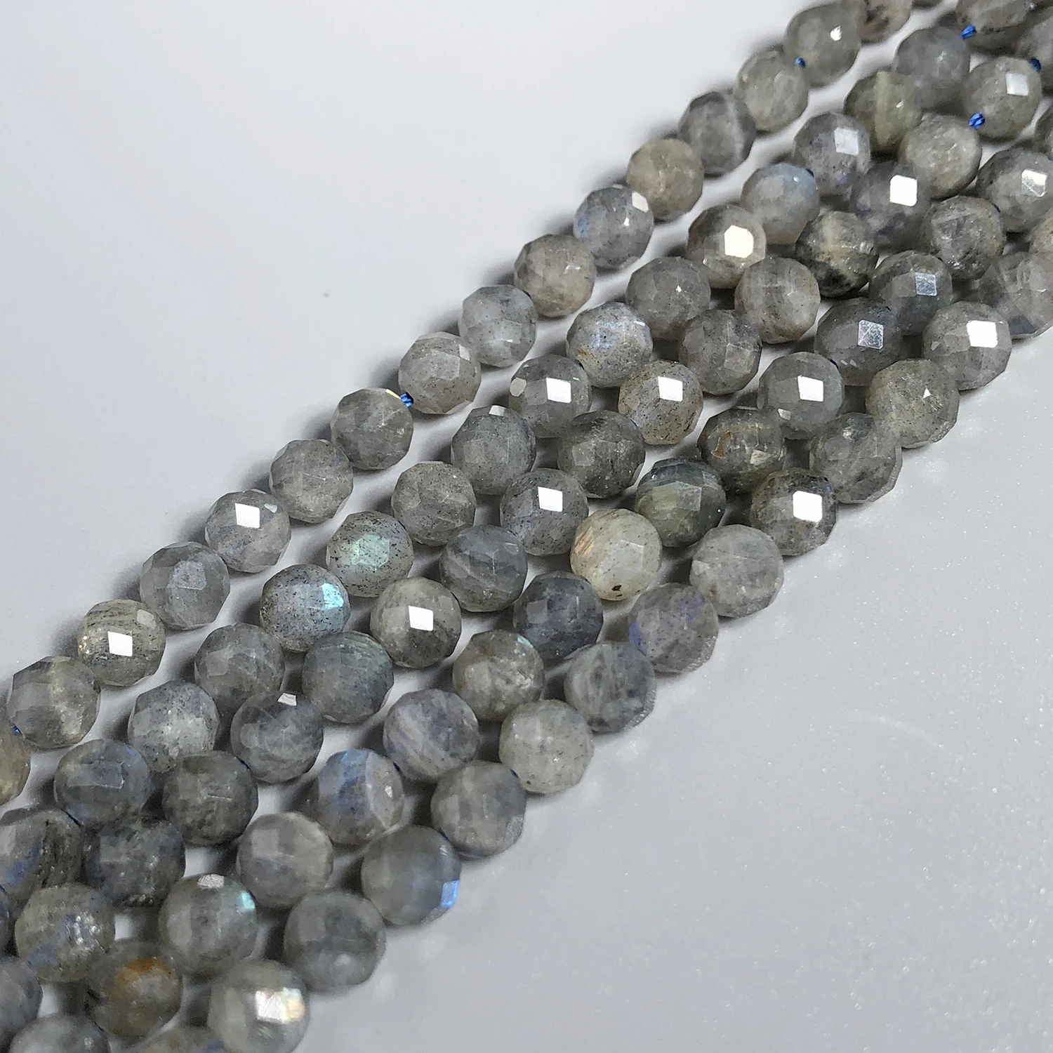 Natural Faceted Labradorite Stone Beads Gem Loose Spacer Beads For Jewelry Making DIY Bracelets Necklace 7.5\