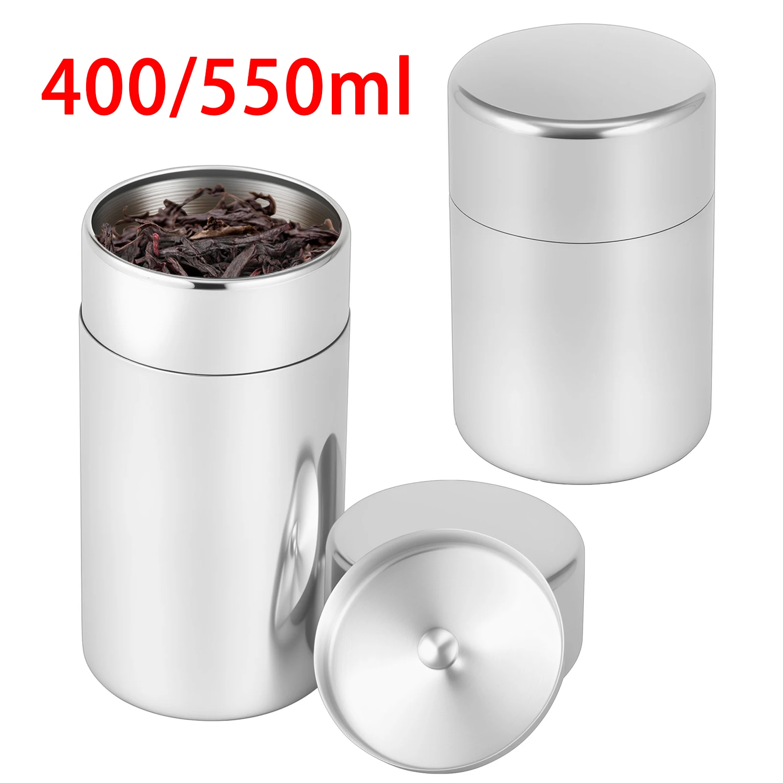 Stainless Steel Tea Leaf Tins Canisters Thickened Double Seal Coffee Bean Sugar Storage Box Kitchen Containers Can