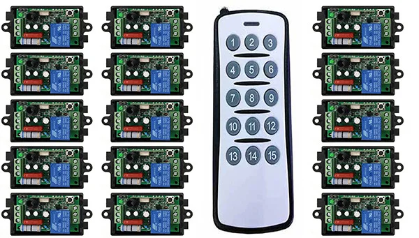 433MHz1000M Long Range AC 220 V 1 CH 1CH 10A RF Wireless Remote Control Switch System Transmitter+Receivers window/Garage Doors