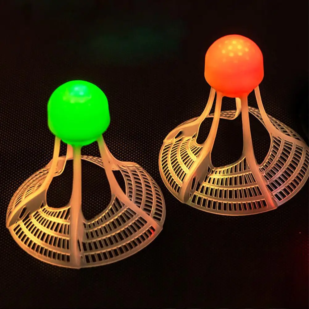 1PC Night Luminous Windproof Badminton Ball With LED Light Outdoor Nylon Plastic Ball For Badminton Training