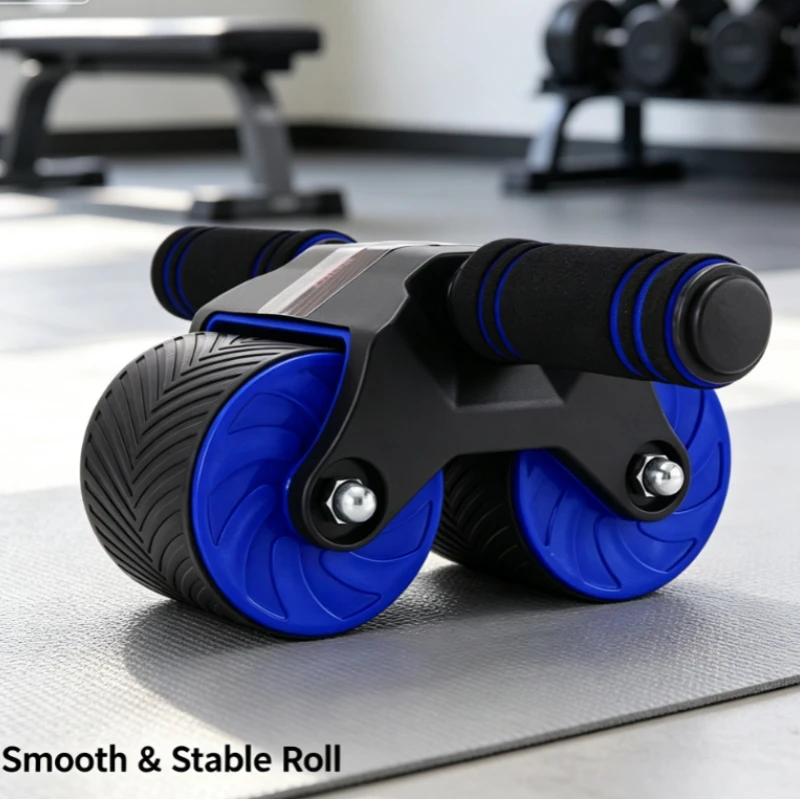 Automatic Rebound Ab Wheel Roller for Core Training, Home Gym Fitness Equipment with Dual Wheels & Ergonomic Handles