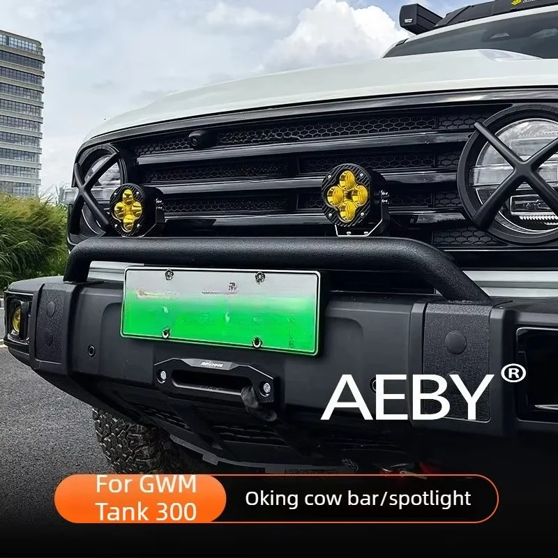 AEBY For GWM Tank 300 2025 Front Bull Bar,OKING Off-Road Grille Guard with Skid Plate,Anti-Collision,car accessories,exterior