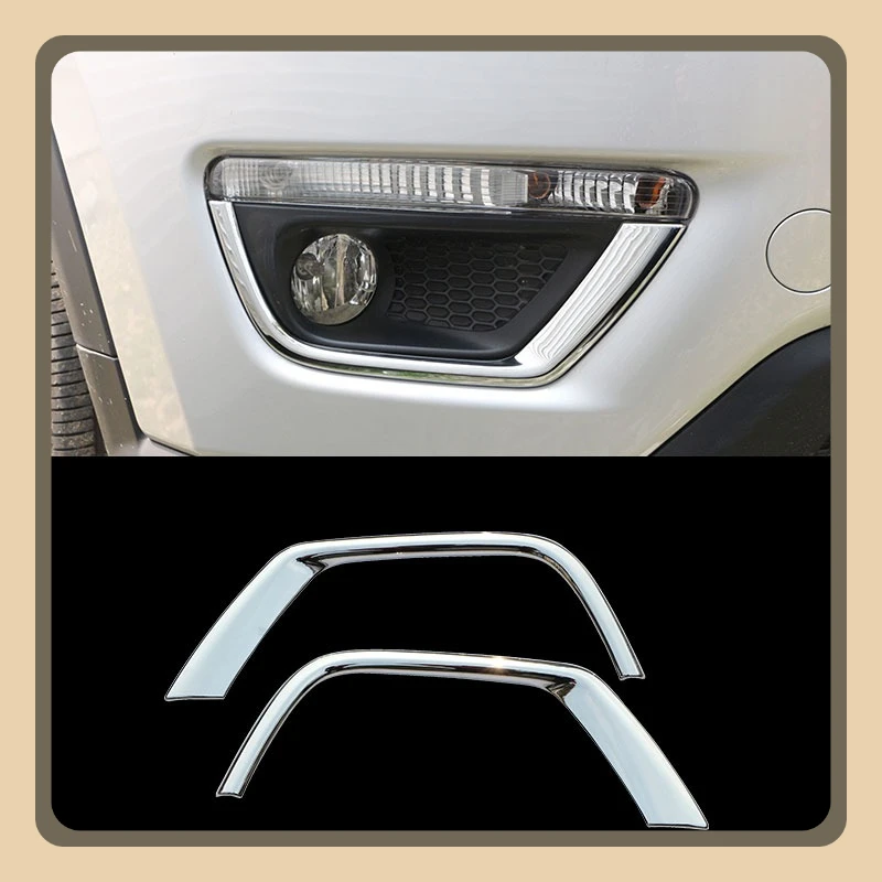 ABS Chrome 2Pcs Fog Lamp Cover for Jeep Compass 2017 2018 2019 2020 Front Fog Light Trim Decoration Sticker Styling Accessories