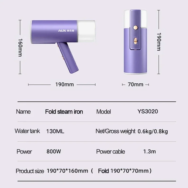 Ferro a vapor dobrável portátil, máquina de passar roupa com escova de cabelo, passar a ferro, casa, viagem, novo, 2024