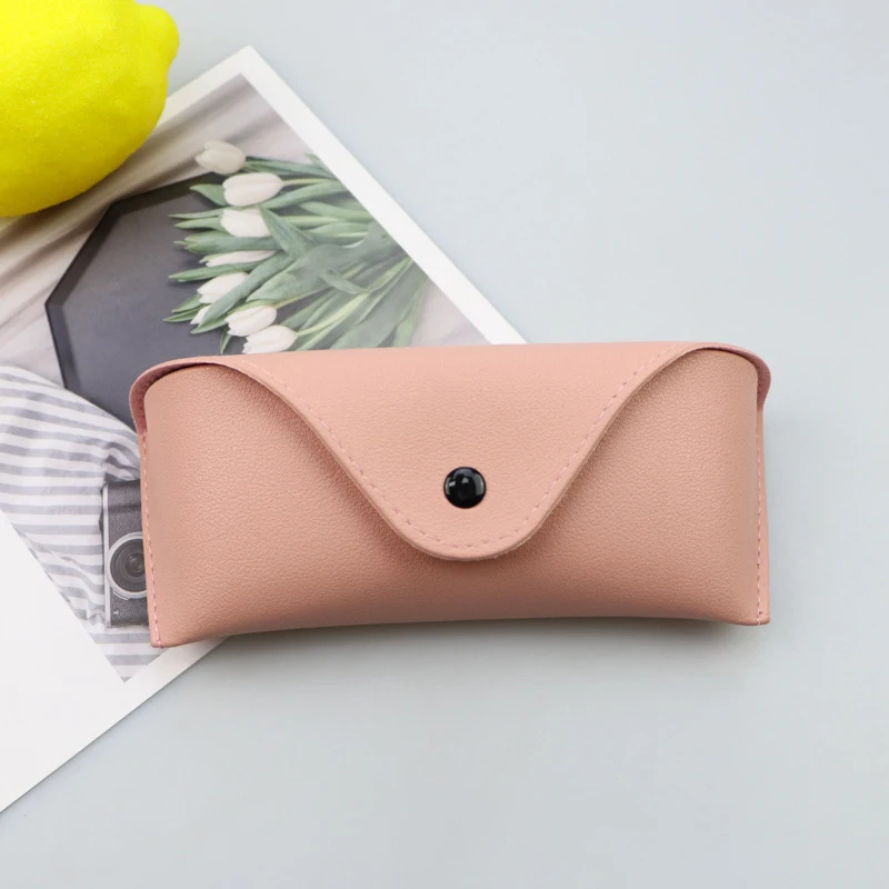 1 pz durevole occhiali da vista in pelle occhiali da sole custodia rigida comoda scatola protettiva leggera borsa a marsupio in tinta unita facile da trasportare