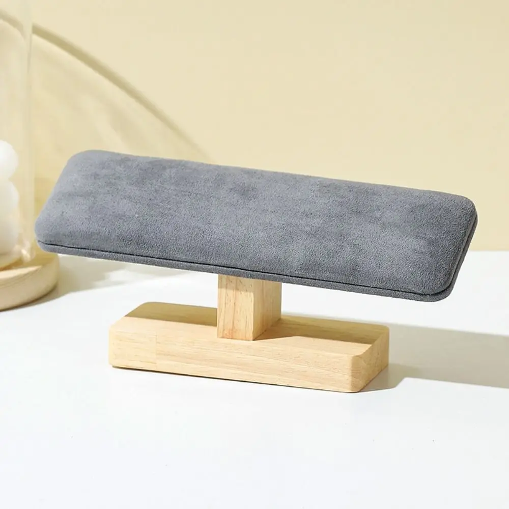 

Wooden Bracelet Display Stand Velvet Watch Display Jewelry Chain Holder Single Layer T-bar Jewelry Organizer Bar Home Decor