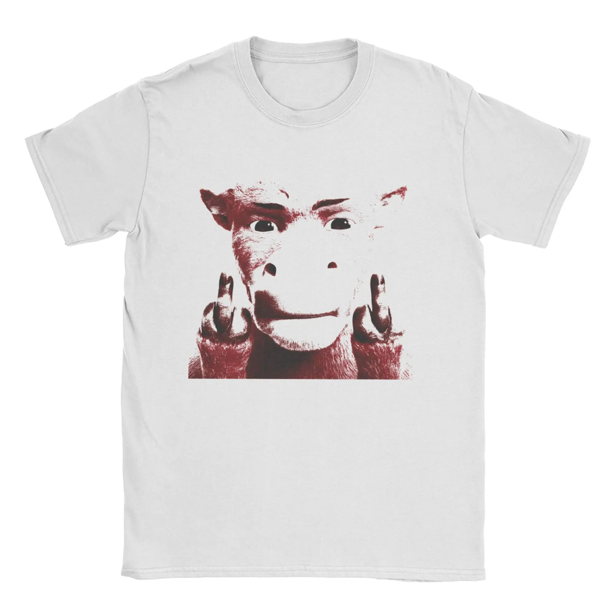 Niu Lai Finger - Light T-Shirt for Men Women  Vintage Cotton Tees Round Collar Short Sleeve T Shirts 6XL Clothing