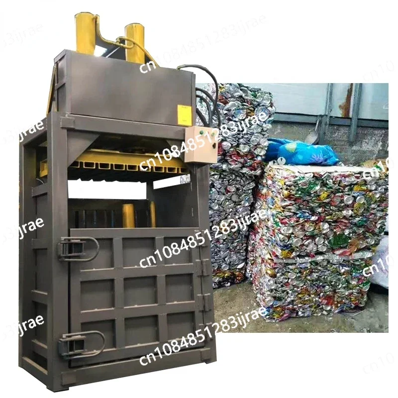 Rice Husk Waste Plastic Straw Bale Pet Bottle Baler Cardboard Baling Hydraulic Press Machine Compactadora De Latas De Aluminio