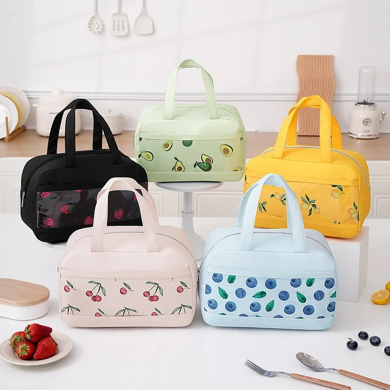 Neue Trendige Obstsalat-Lunch-Tasche, Isolierte Kühltasche mit Reißverschluss, Auslaufsichere Thermotasche für Schule, Büro, Essen, Lunchbox – Detail 1