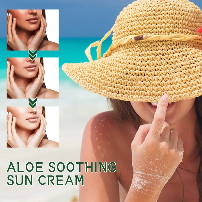 Aloe Vera Protective Cream Bleaching Facial Moisturizer Anti Aging Oil Control Waterproof and Sweatproof Isolate UV Sunscreen