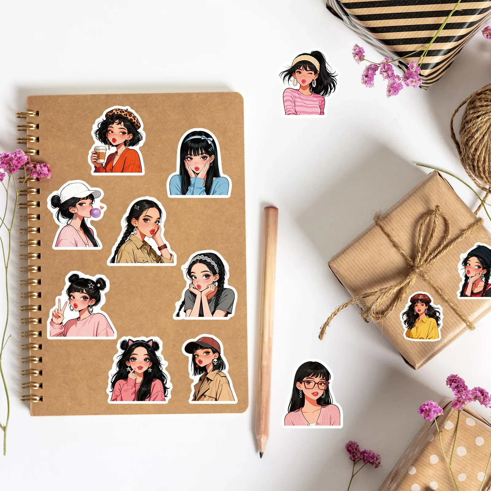 10/56PCS Pouty Lippen Schoonheid Graffiti Stickers Decoratie Bagage Telefoon Gitaar Plakboek Cup Auto Koelkast Waterdichte Sticker Kid speelgoed