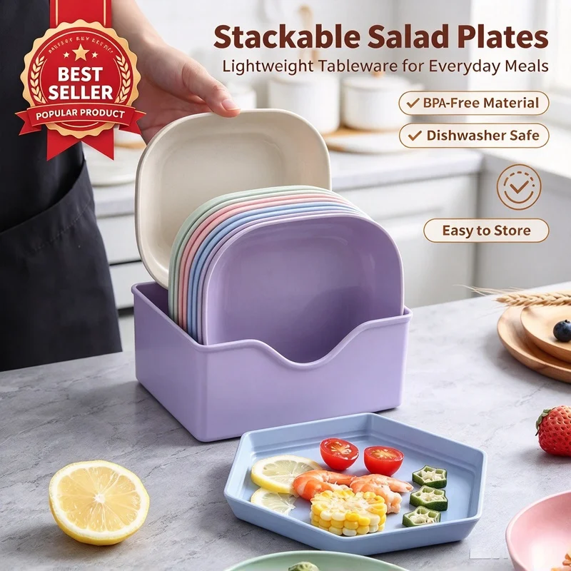 10Pcs Macaron Color Snack Plate Set, Simple Bone Spit Tray, Fruit Candy Cake Dish Kitchen Table Decor