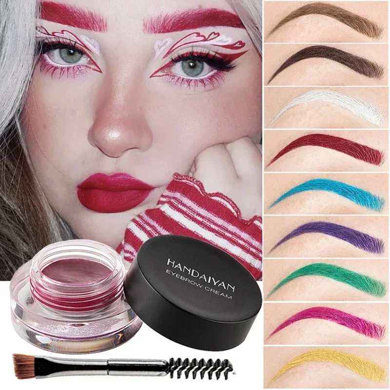 12 Colors Eyebrow Gel Red Brown Styling Eyebrow Cream No Fading Waterproof Long Lasting Brow Makeup Cosmetics with Eyebrow Brush