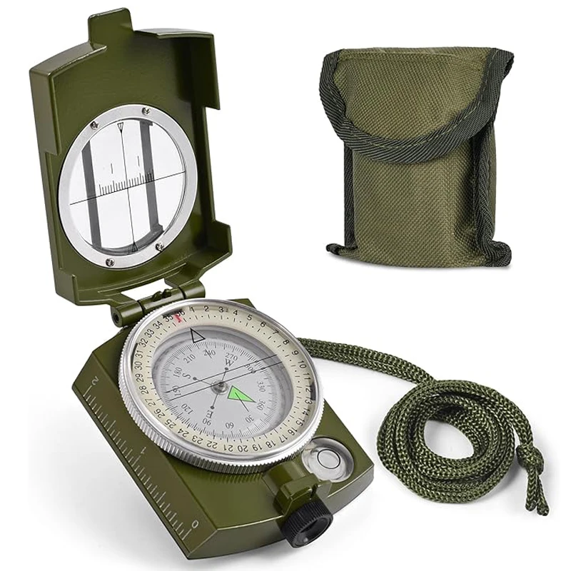 Outdoor Multifunctional Compass  High-precision Hiking Compass  Lensatic Survival - Waterproof and Durable  Pocket Size