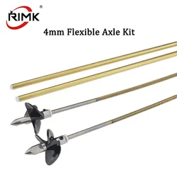RC Electric Boat Shaft Kit 4mm Flexible Axle+Drive Dog +Gasket +D34 Proprller +Prop Nut +300mm Brass Tube for RC Boat