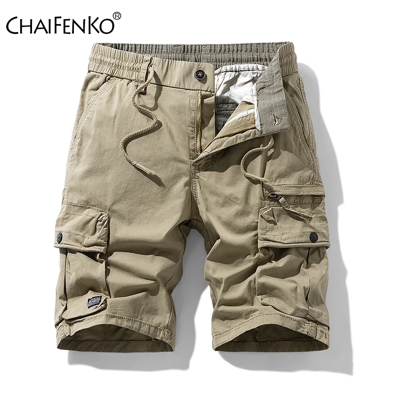 Summer Men Loose Comfortable Cargo Shorts New Fashion Hiking Jogger Sports Shorts Outdoor Solid Multi Pocket Casual Shorts Men