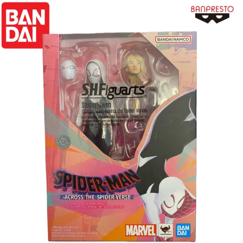 متوفر في المخزون بانداي الأصلي S H F الرجل العنكبوت جوين ستايسي عمل نموذج لجسم دمية العلامة التجارية الجديدة محاصر المرآب الحلي تحصيل #5