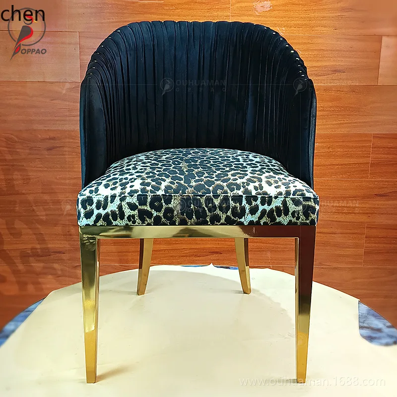 YFY Light Luxury Stainless Steel Dining Chair Living Room Home Single Leisure Chair Custom Multi-color Pleated