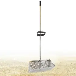 Sand Sifter for Beach Sifting Shovel Beach Scoop Stainless Steel Beach Sifter Sand Scoop Beach Rake Shark Tooth Sifter with