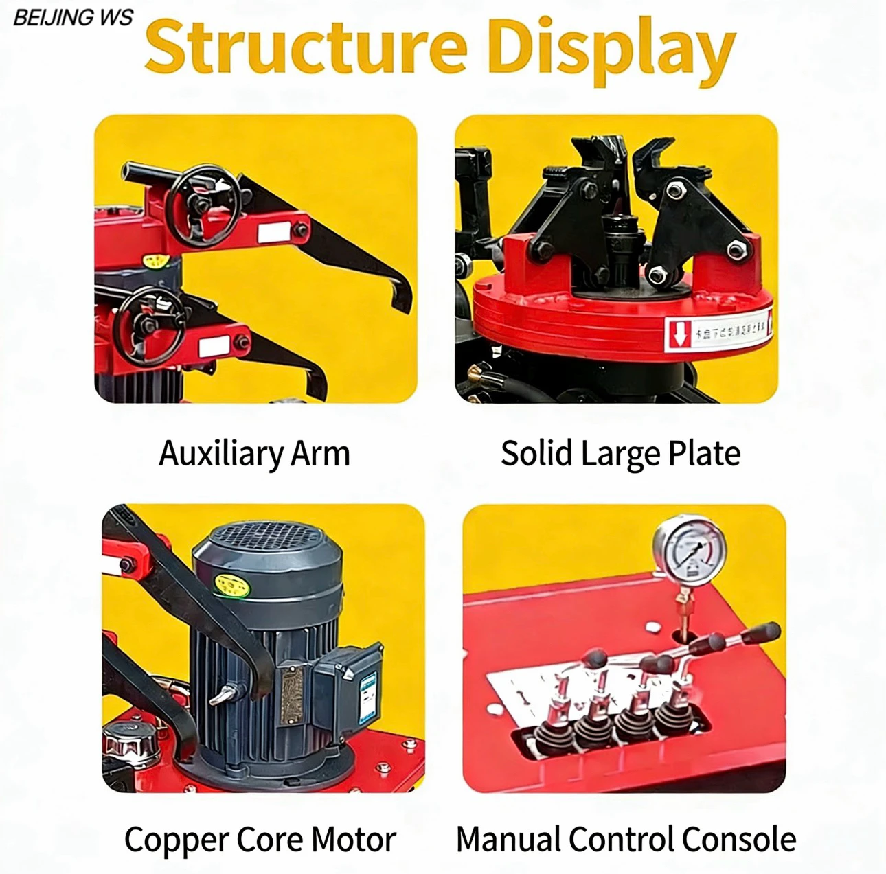 WS W014 Heavy Duty Semi-Automatic Tire Changer 1.1kW Motor Truck Tire Mount/Demount CE Certified Easy Operation 1-Year