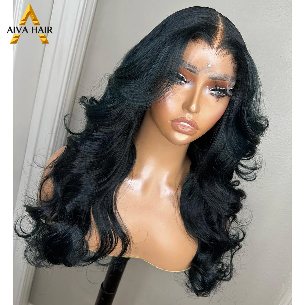 Black Color Synthetic 13x4 Lace Front  Body Wave High Temperature Glueless Drag Queen Cosplay Wigs For Women Pre Plucked