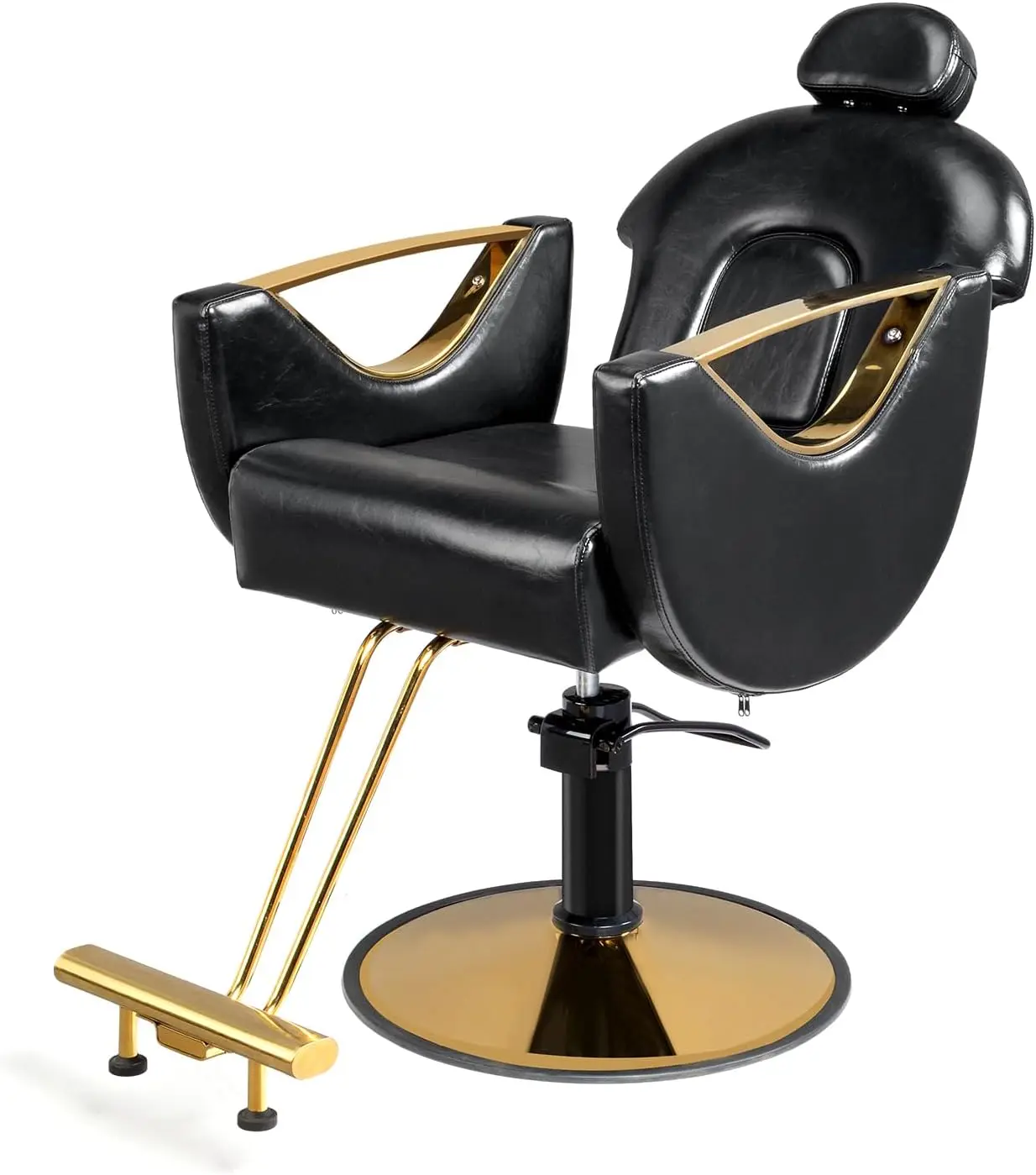 Omysalon เก้าอี้สไตลิสสำหรับร้านเสริมสวย, เก้าอี้ร้านเสริมสวยอเนกประสงค์สำหรับร้านตัดผมที่บ้าน